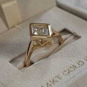 14KT Gold Plated Geometric Ring